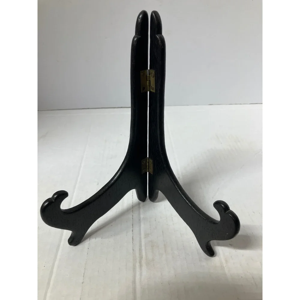 Black Wooden Easel Display Stand Folding‎ Picture Plate Holder Decorative